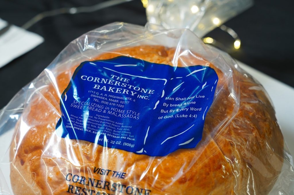 Packaged sweetbread from The Cornerstone Bakery.