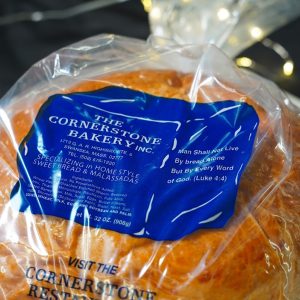 Packaged sweetbread from The Cornerstone Bakery.